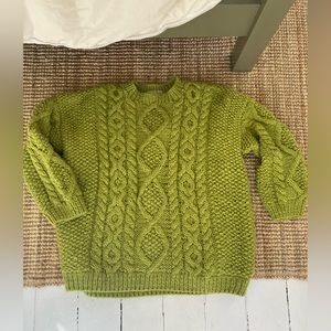 Ichi Antiqutes Peru hand knit pullover in pistachio